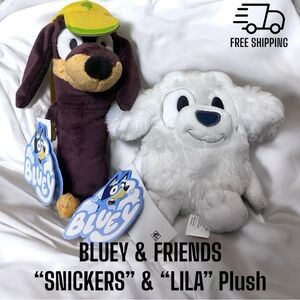 Bluey Friends 7” Snickers & 5” Lila Plush Lot Stuffed Toys FREE SHIPPING!